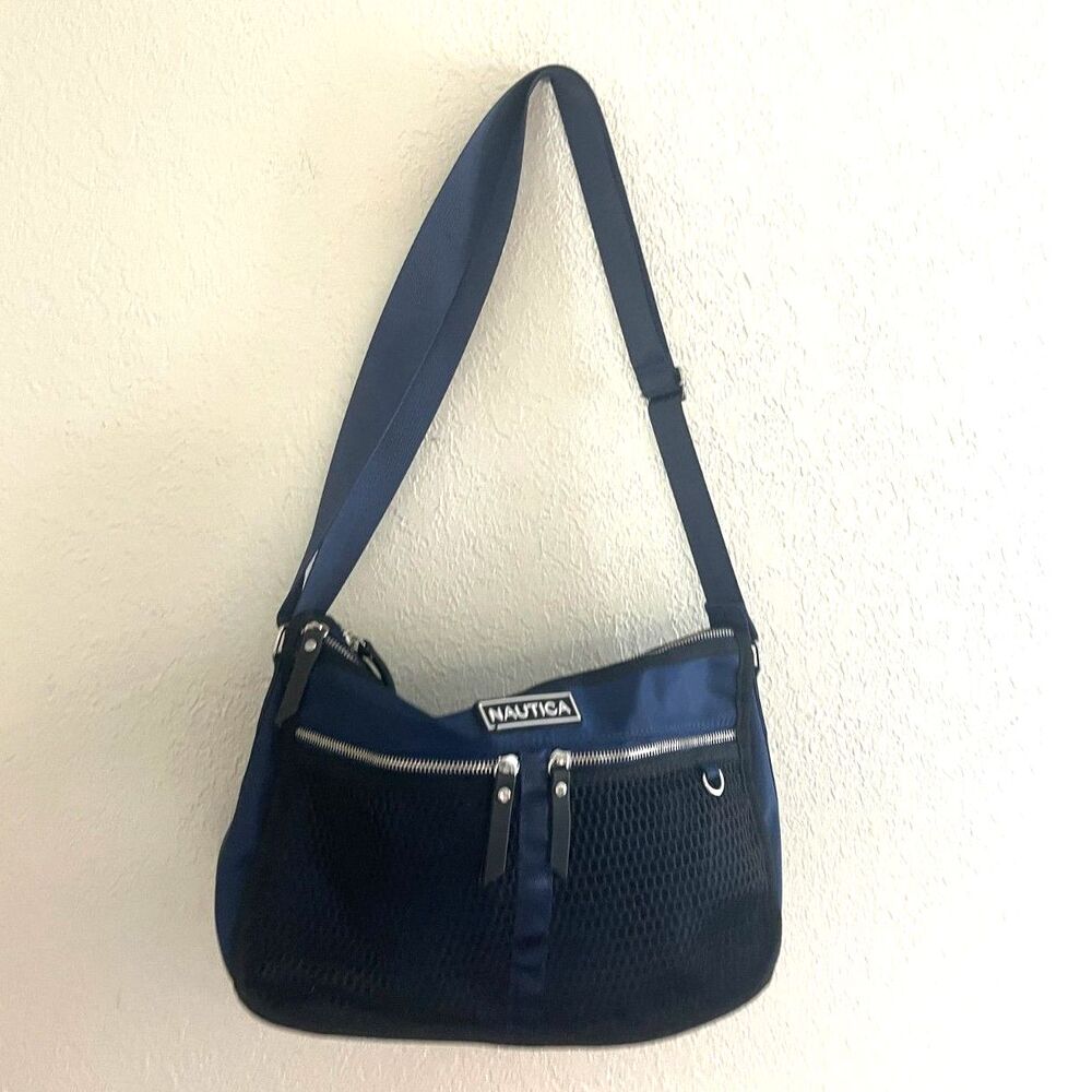 Nautica Adjustable Crossbody Handbag: Women's Navy Blue Large 14" Travel Bag